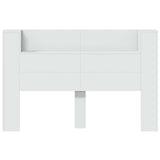 Storage Headboard with LED White Engineered Wood 3418682