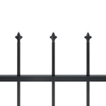 ZNTS Garden Fence with Spear Top Steel 11.9x0.8 m Black 277608