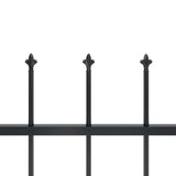 ZNTS Garden Fence with Spear Top Steel 11.9x0.8 m Black 277608