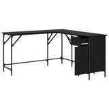 Desk Black Oak 141 x 141 x 75 cm Engineered Wood 882877
