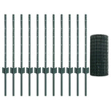 Welded Wire Fence 25 x 0.6 m PVC-Coated Steel Green 3336005