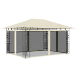 ZNTS Gazebo with Mosquito Net&LED String Lights 4x3x2.73 m Cream 3070315