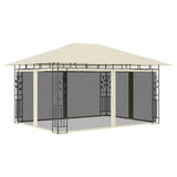 Gazebo with Mosquito Net&LED String Lights 4x3x2.73 m Cream 3070315