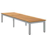 Sun lounger Reclining Grey 200 x 55 x 35cm Solid Acacia wood 4010621