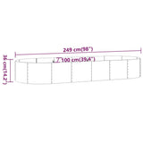 Garden Raised Bed Galvanised Steel 249x100x36 cm Brown 318995