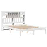 Bookcase Bed without Mattress White 150x200 cm King Solid Wood Pine 3321629