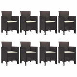 Garden Dining Set 9 pcs Brown Polypropylene 3378741