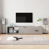Speaker Stands 2 pcs Black&Silver Tempered Glass 1 Pillar Design 51810