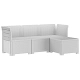4-Seater Garden Sofa Rattan Look PP White 3443924