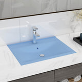 Luxury Basin with Faucet Hole Matt Light Blue 60x46 cm Ceramic 147022