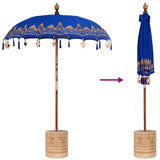 Balinese Parasol Blue 180-190 cm Cotton and solid wood 3356892