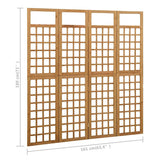 316479 4-Panel Room Divider/Trellis Solid Fir Wood 161x180 cm