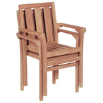 ZNTS Stackable Garden Chairs 2 pcs Solid Teak Wood 43041