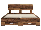 Bed Frame with Headboard Old Wood 135 x 190 cm Engineered Wood 3412389
