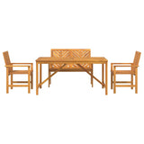 Garden Dining Set 4 pcs Brown 150 x 90 x 74 cm 3154108