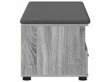 Hall Bench with Cushion with Shelf Grey Sonoma 100 x 38 x 46 cm 891469