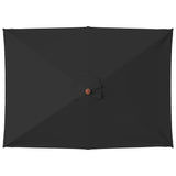 Garden Parasol with Wooden Pole Black 150x200 cm 313884