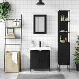 ZNTS 3 Piece Bathroom Furniture Set Black Engineered Wood 3214800