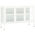 ZNTS Sideboard White 105x35x70 cm Steel and Glass 336068