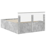 Bed Frame Concrete Grey 150 x 200 cm Engineered Wood 3408567