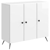 Sideboard High Gloss White 89 x 34.5 x 80 cm Engineered Wood 895569