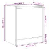 Shoe Cabinet Sonoma Oak 60x42x69 cm Engineered Wood 839982