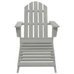 Garden Adirondack Chair with Ottoman&Table Solid Fir Wood Grey 315930