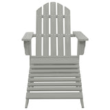 Garden Adirondack Chair with Ottoman&Table Solid Fir Wood Grey 315930