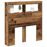 Headboard Cabinet with LED Old Wood 100x17x102 cm 863125
