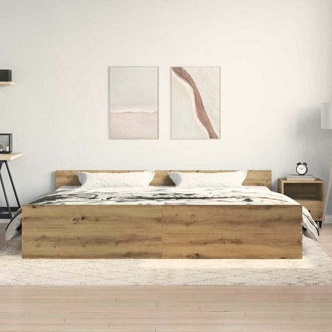 Bed Frame Artisan oak 200 x 200 cm Engineered wood 3329304