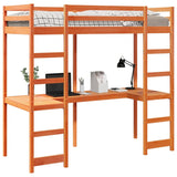 Loft Bed Frame without Mattress Wax Brown 75x190 cm Small Single Solid Wood Pine 3308576