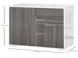 High Gloss Frame Sideboard, Side Cabinet, Push-Open Design with 2 Drawer for Living Room, Bedroom, T3398P328286