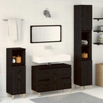 Bathroom Furniture Set with Drawer 3 pcs Black 30 x 30 x 180 cm 3333090