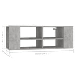 Wall-Mounted TV Cabinet Concrete Grey 102x35x35 cm Engineered Wood 806242