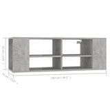 Wall-Mounted TV Cabinet Concrete Grey 102x35x35 cm Engineered Wood 806242