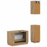 3 Piece Bathroom Cabinet Set HOORN Artisan Oak Engineered Wood 3417800