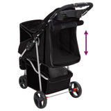 Folding Dog Stroller Black 80x46x98 cm Oxford Fabric 172196
