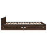 ZNTS Bed Frame with Drawers Brown Oak 120x200 cm Engineered Wood 3279941