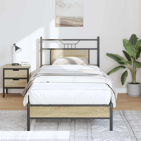 Bed Frame without Mattress Sonoma Oak 80x200 cm Engineered Wood 4106935