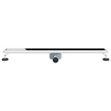 Shower Drain Glass Cover with 360&deg Siphon Black 90 cm 42015977