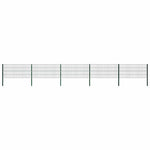 Fence Panel with Posts Iron 867x80 cm Green 278608