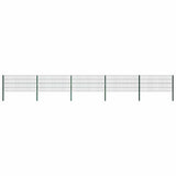 Fence Panel with Posts Iron 867x80 cm Green 278608