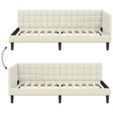 Corner Bed Frame with Headboard Cream 100 cm x 200 cm Velvet 42016445