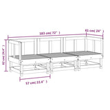 ZNTS 3 Piece Garden Lounge Set Impregnated Wood Pine 825421