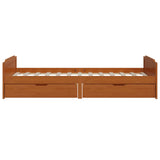 Bed Frame Honey brown Solid pine wood Single Bed Frame 322161