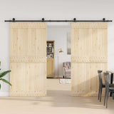 Sliding Door Hardware Kit 305 cm Steel Black 3295783