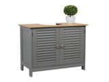 Modern Double Shutter Door MDF Spray Paint Bathroom Sink Cabinet Gray 95544166