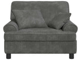 XL Armchair with Cushions Light Grey 1.5 Lines Fabric 42043476