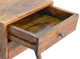 Solid Wood Mini Chestnut Bedside, 2 Drawers, Dark Brown B2743P402950