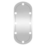 ZNTS Wall Mirror with LED Lights 35x80 cm Glass Oval 3189162
